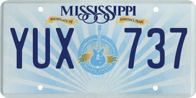 MS license plate YUX737