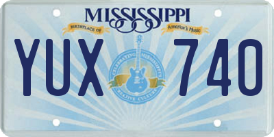 MS license plate YUX740