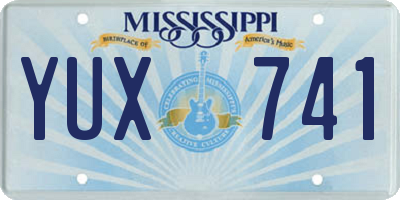 MS license plate YUX741