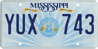 MS license plate YUX743