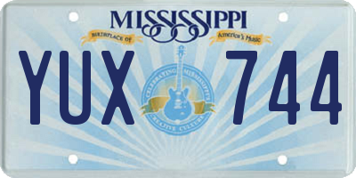 MS license plate YUX744