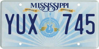 MS license plate YUX745
