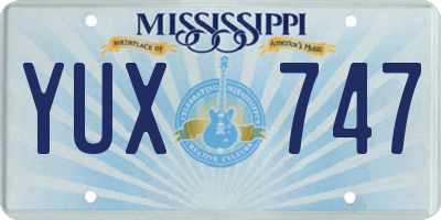 MS license plate YUX747
