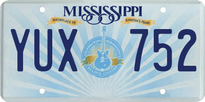MS license plate YUX752