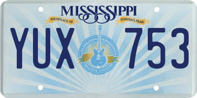 MS license plate YUX753