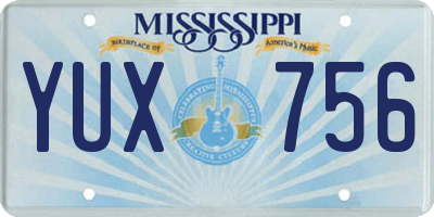 MS license plate YUX756