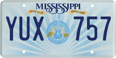 MS license plate YUX757
