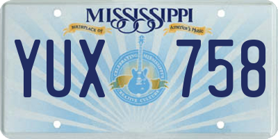 MS license plate YUX758
