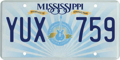 MS license plate YUX759