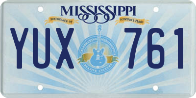 MS license plate YUX761