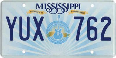 MS license plate YUX762