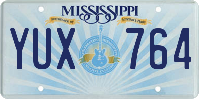 MS license plate YUX764