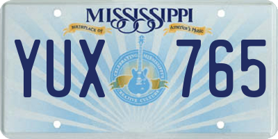 MS license plate YUX765