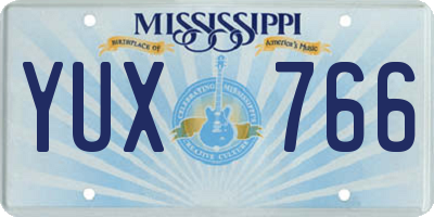 MS license plate YUX766