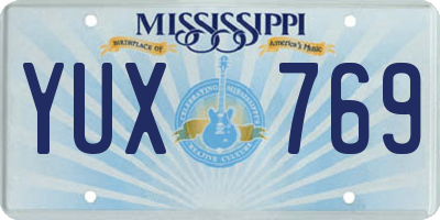 MS license plate YUX769