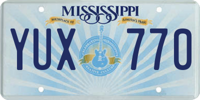 MS license plate YUX770