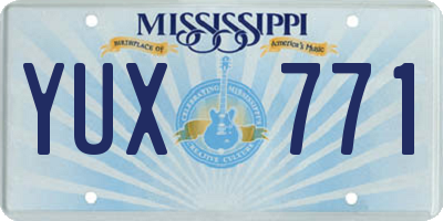 MS license plate YUX771