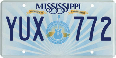 MS license plate YUX772