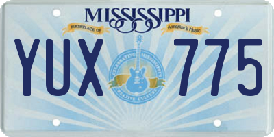 MS license plate YUX775