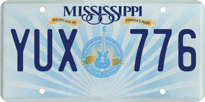 MS license plate YUX776