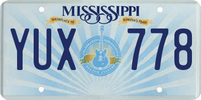 MS license plate YUX778