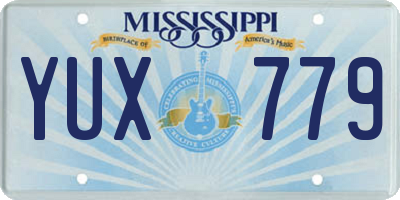 MS license plate YUX779