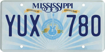 MS license plate YUX780