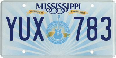 MS license plate YUX783