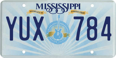 MS license plate YUX784