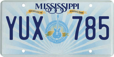 MS license plate YUX785
