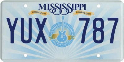 MS license plate YUX787