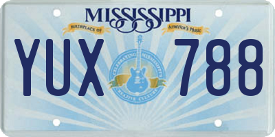 MS license plate YUX788