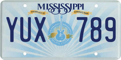 MS license plate YUX789