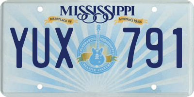 MS license plate YUX791