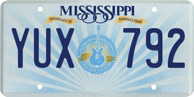 MS license plate YUX792