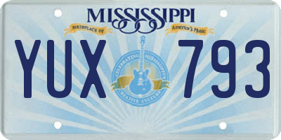 MS license plate YUX793