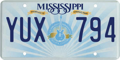 MS license plate YUX794