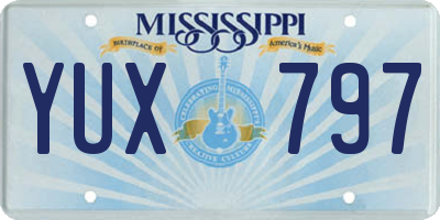 MS license plate YUX797