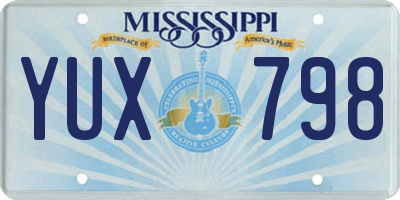 MS license plate YUX798