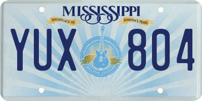 MS license plate YUX804