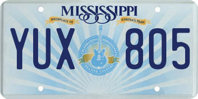 MS license plate YUX805
