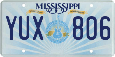 MS license plate YUX806