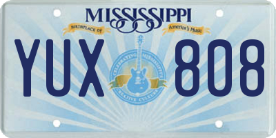 MS license plate YUX808