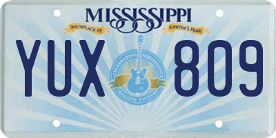 MS license plate YUX809
