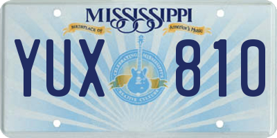 MS license plate YUX810