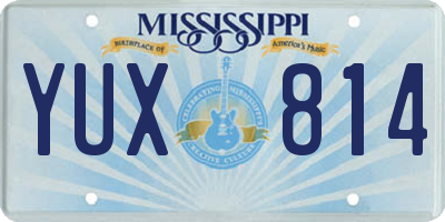 MS license plate YUX814