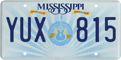 MS license plate YUX815