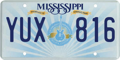 MS license plate YUX816