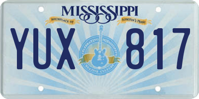 MS license plate YUX817