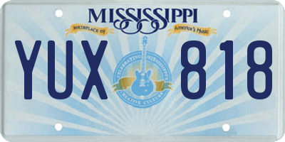 MS license plate YUX818